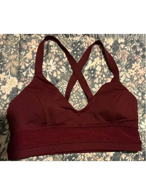 Women's Lululemon Red Sports Bra with Criss-Cross Back, Size 8

8